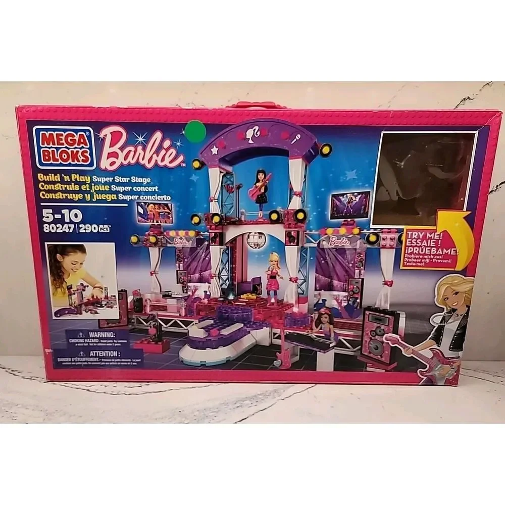 Mega Blocks Barbie‎ Build 'n Play Super Star Stage 80247 +80212 80224 80202